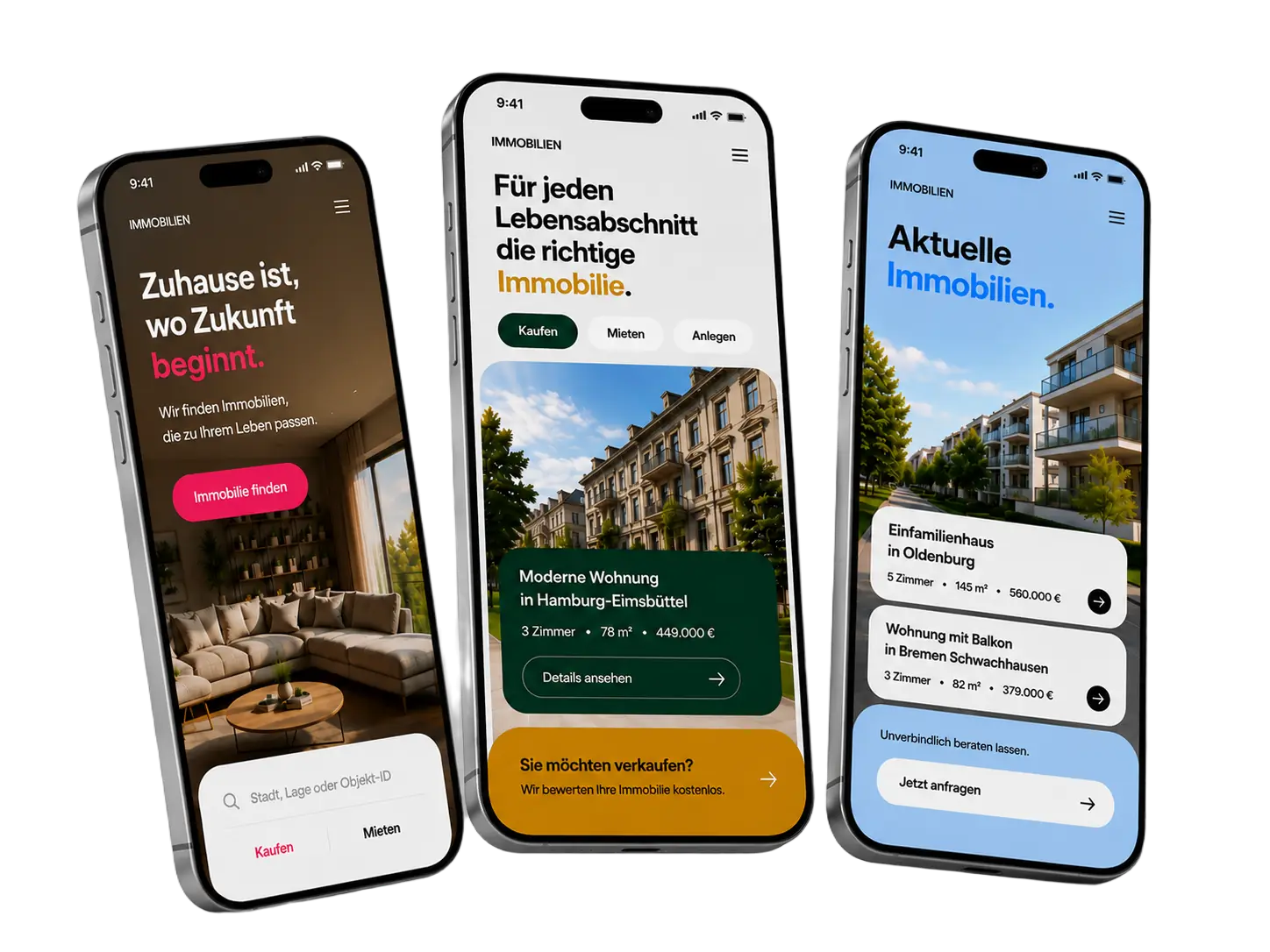 Vorschau der Immobilienmakler Website auf Premium Desktop Monitor